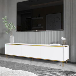 Comoda TV, Inarch, Imaj, 180x45.2x35 cm, PAL, Alb/Auriu
