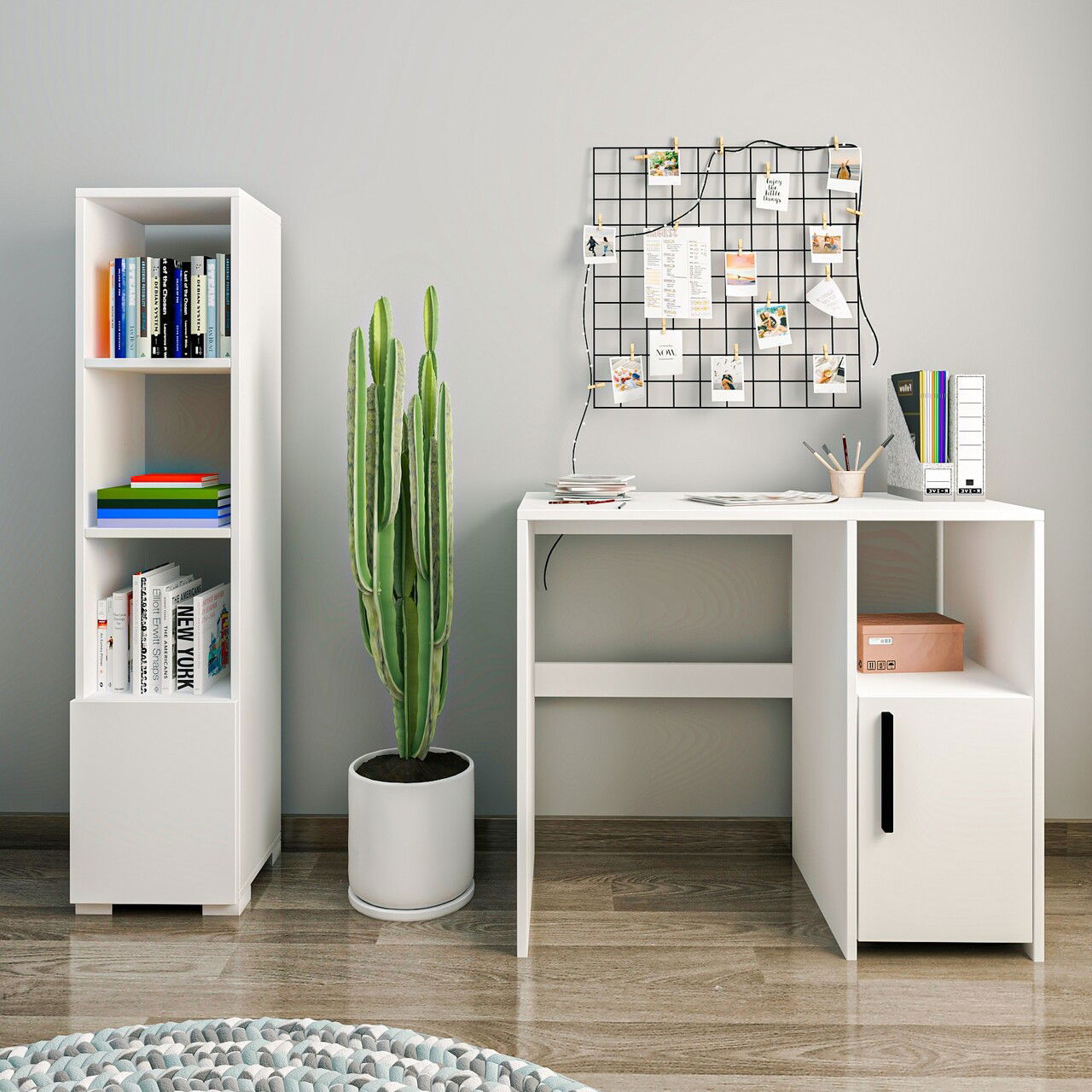 Set birou si biblioteca, Inarch, Kuzey Set, PAL, Alb