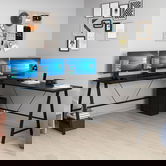 Birou, Minerva, Team L, 180x76x60 cm, PAL, Negru