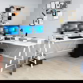 Birou, Minerva, Team, 180x90x60 cm, PAL, Alb