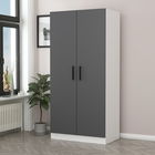 Dulap pentru haine, Minerva, Kale Anthracite White, 90x190x52 cm, PAL, Antracit/Alb