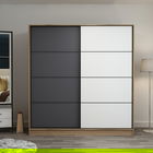 Dulap pentru haine, Minerva, Kale, 220x210x52 cm, PAL, Dore / Antracit