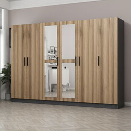 Dulap pentru haine, Minerva, Kale, 225x190x52 cm, PAL, Iată-l