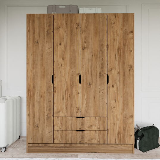 Dulap pentru haine, Miwood, 1600-140, 140x182x45 cm, PAL, Maro