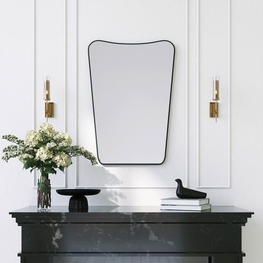 Oglinda decorativa, Neostill, Bella Donna, 50x70 cm, Metal, Negru