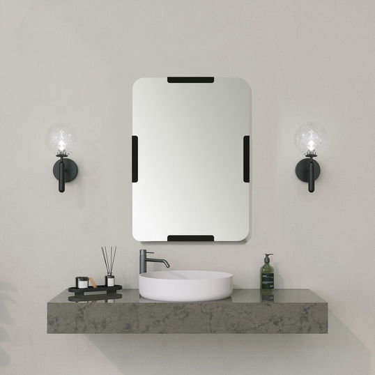Oglinda decorativa, Neostill, Code Mirror, MDF , Negru