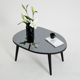 Masuta de cafea, Neostill, Gusto, 75x38x55 cm, Sticla temperata , Negru / Fume