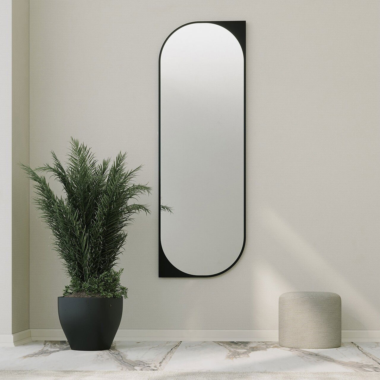 Oglinda decorativa, Neostill, Livi, 52x152 cm, MDF , Negru