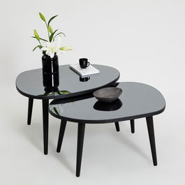 Masute, Neostill, Gusto Set- Black, Fumuriu, Sticla temperata , Negru / Fume