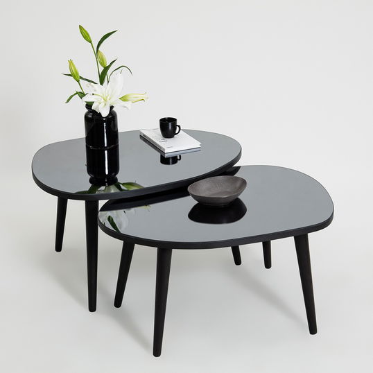 Masute, Neostill, Gusto Set- Black, Fumuriu, Sticla temperata , Negru / Fume