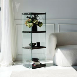 Corp biblioteca, Neostill, Aqua 3, 40x120x35 cm, Sticla temperata, Antracit