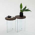 Set masuta de cafea, Neostill, Serenity 2, Sticla temperata, Transparent/Nuc