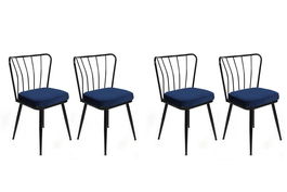 Set de scaune, Nmobb, Yıldız-944 V4, Metal, Albastru închis / Negru /