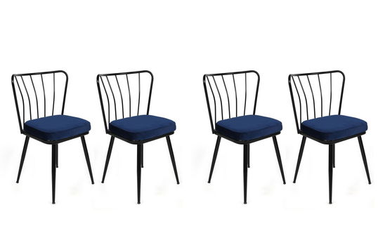 Set de scaune, Nmobb, Yıldız-944 V4, Metal, Albastru închis / Negru /