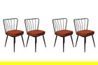 Set de scaune, Nmobb, Yıldız-945 V4, Metal, Tigla Roșu/Negru