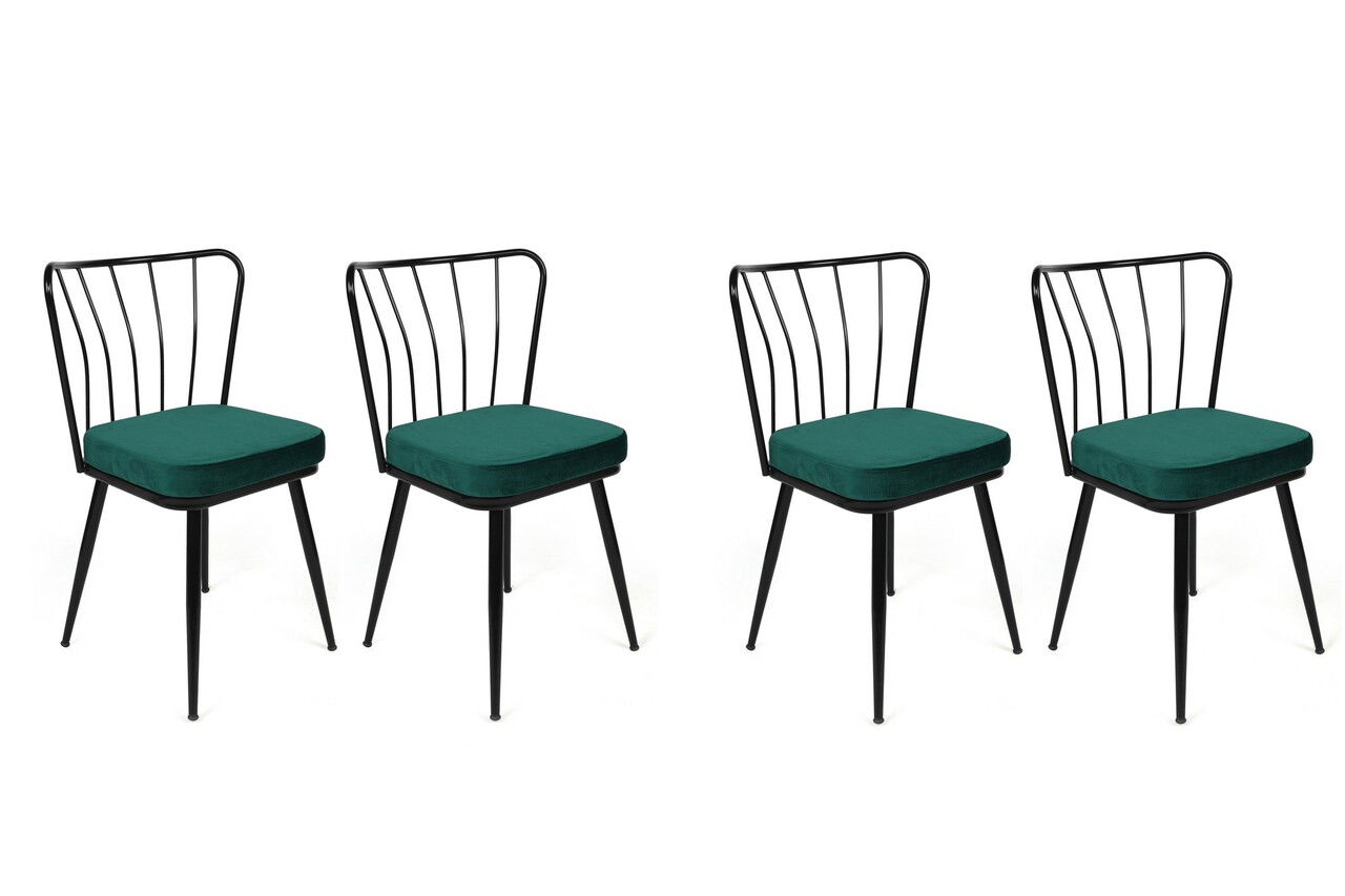 Set de scaune, Nmobb, Yıldız-951 V4, Metal, Verde/Negru