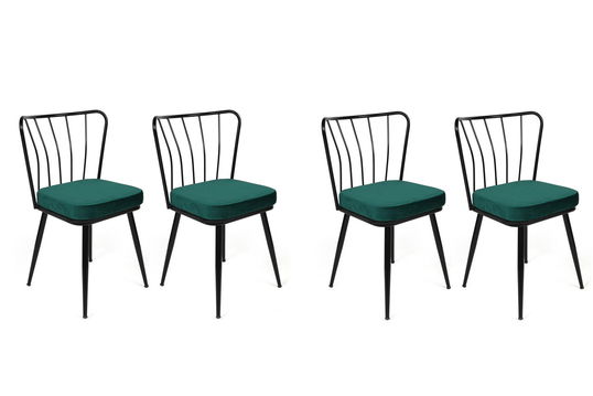 Set de scaune, Nmobb, Yıldız-951 V4, Metal, Verde/Negru