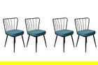 Set de scaune, Nmobb, Yıldız-952 V4, Metal, Albastru/Negru