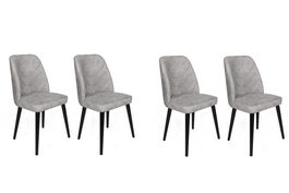 Set de scaune, Nmobb, Dallas-524 V4, Metal, Gri/Negru