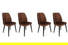 Set de scaune, Nmobb, Dallas-526 V4, Metal, Maro / Negru