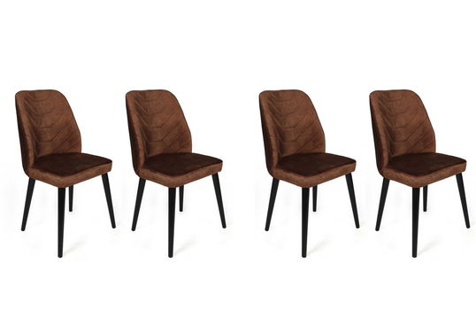 Set de scaune, Nmobb, Dallas-526 V4, Metal, Maro / Negru