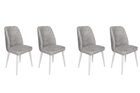 Set de scaune, Nmobb, Dallas-584 V4, Metal, Gri/Alb