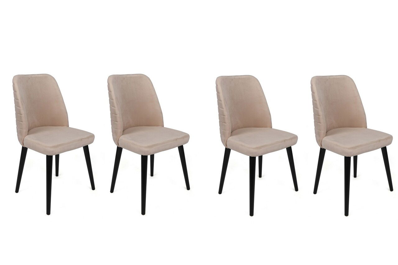 Set de scaune, Nmobb, Tutku-306 V4, Metal, Crem/Negru