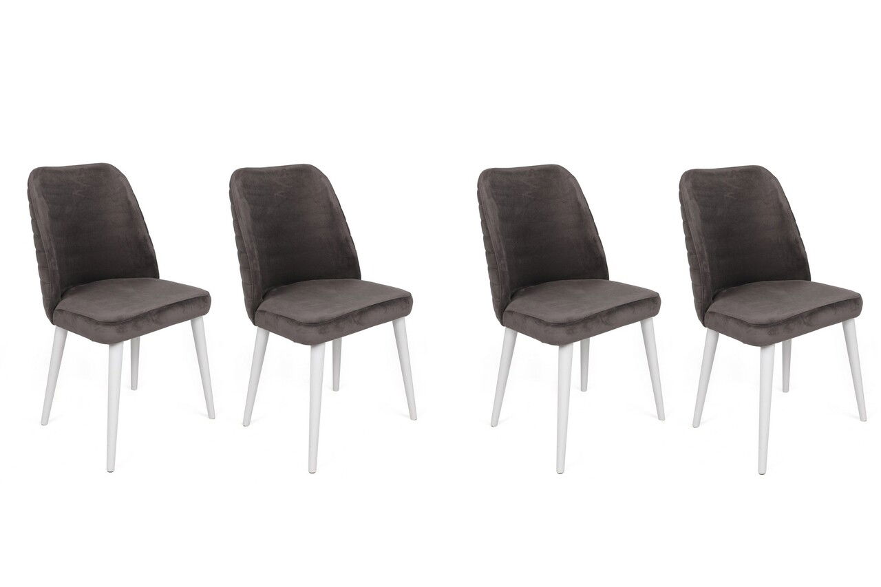 Set de scaune, Nmobb, Tutku-321 V4, Metal, Antracit/Alb