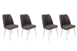 Set de scaune, Nmobb, Tutku-321 V4, Metal, Antracit/Alb