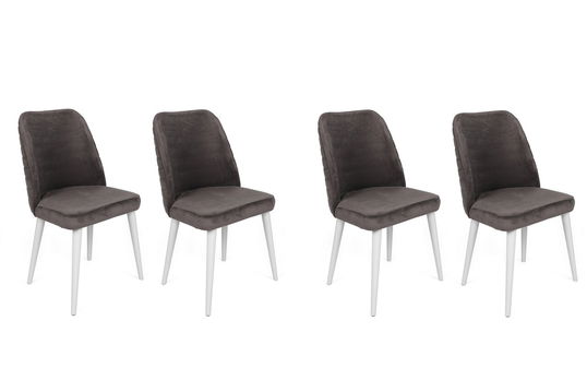 Set de scaune, Nmobb, Tutku-321 V4, Metal, Antracit/Alb