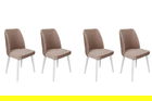 Set de scaune, Nmobb, Tutku-324 V4, Metal, Bej/Alb