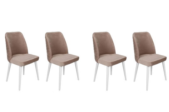 Set de scaune, Nmobb, Tutku-324 V4, Metal, Bej/Alb
