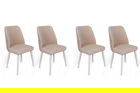 Set de scaune, Nmobb, Tutku-326 V4, Metal, Crem / Alb /
