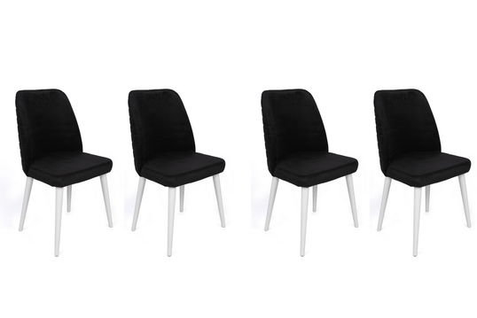 Set de scaune, Nmobb, Tutku-331 V4, Metal, Alb/Negru
