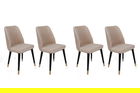 Set de scaune, Nmobb, Hugo-367 V4, Metal, Crem / Negru / Auriu
