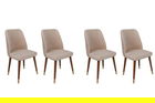 Set de scaune, Nmobb, Hugo-387 V4, Metal, Crem / Aur