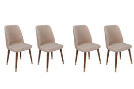 Set de scaune, Nmobb, Hugo-387 V4, Metal, Crem / Aur