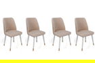 Set de scaune, Nmobb, Hugo-407 V4, Metal, Crem / Alb / Auriu