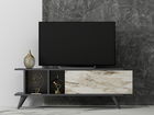 Comoda TV, Odessa, Liberty, 120x30x45 cm, PAL, Antracit / Marmură