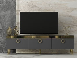 Comoda TV, Odessa, Safar, 150x30x45 cm, PAL, Antracit