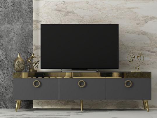 Comoda TV, Odessa, Safar, 150x30x45 cm, PAL, Antracit