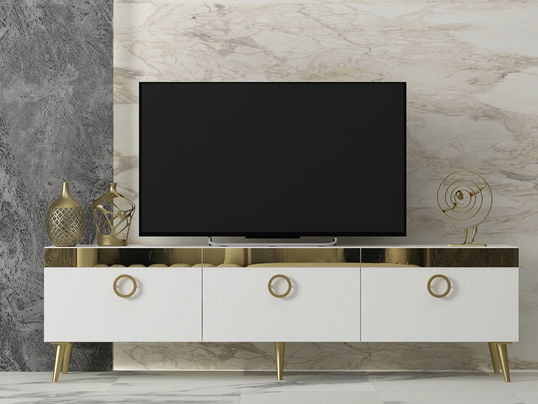 Comoda TV, Odessa, Safar, 150x30x45 cm, PAL, Alb