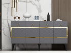 Consola, Olivia, Ipek, 150x79x40 cm, PAL , Antracit / Aur