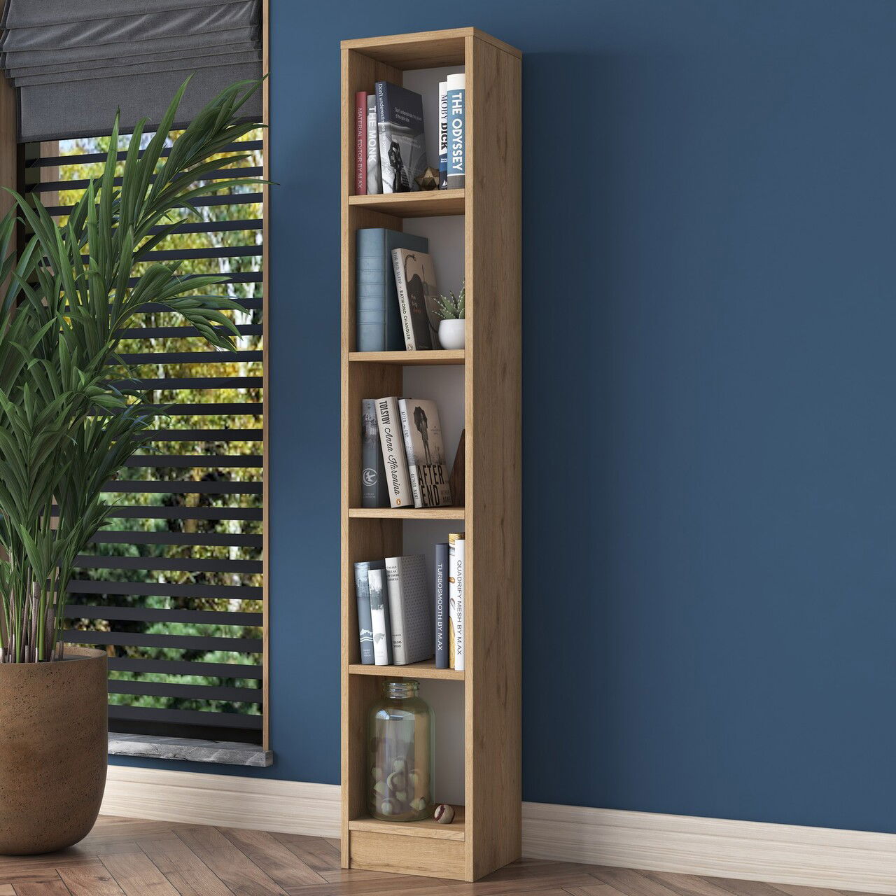 Corp biblioteca, Rani, HC114, 30x170x25 cm, PAL, Maro