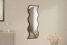 Oglinda decorativa, Siam, Safi, 40x120x2.2 cm, MDF , Alb/Negru