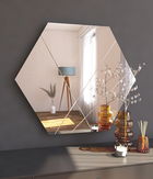 Oglinda decorativa, Siam, Saga, 70x60x2.2 cm, MDF , Alb