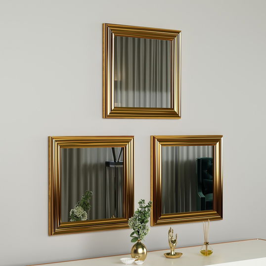 Set de oglinzi, Siam, Otto, MDF , Auriu