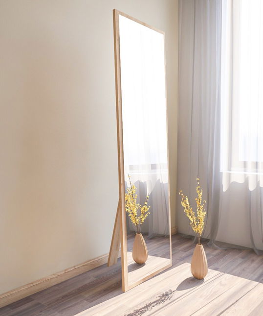 Oglinda decorativa, Siam, Tessa, 50x160x2.2 cm, MDF , Natural