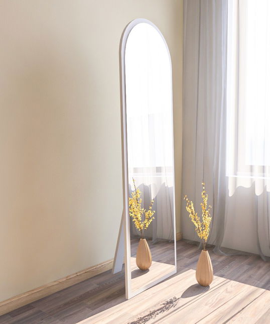 Oglinda decorativa, Siam, Emma, 50x160x2.2 cm, MDF , Alb