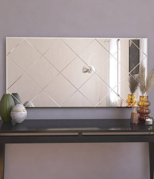 Oglinda decorativa, Siam, Mofo, 60x120x2.2 cm, MDF , Alb
